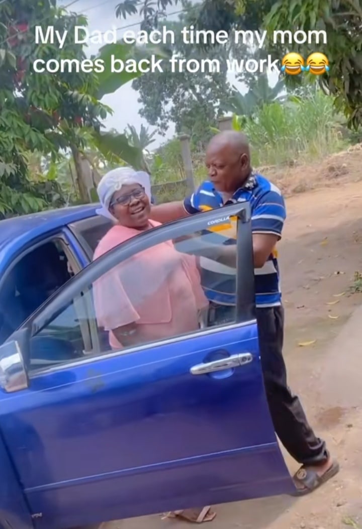 "Whenever you return from work my heart is beating gbim-gbim" – Man tells wife as he welcomes her home