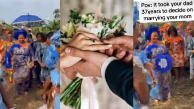 "From partners to spouses" - Nigerian father and mother seal their love with wedding ceremony after 37 years