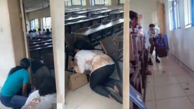 "All this stress for degree wey no go give work" – Moment ladies sneak into class during lectures