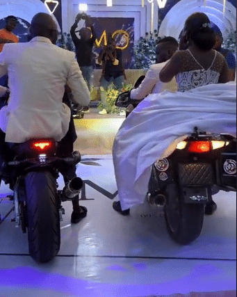 biker wedding bride 