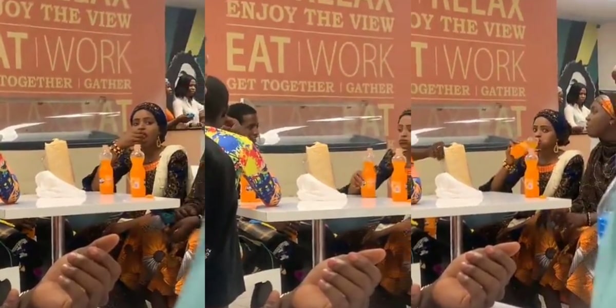 Video of couples eating bread with soft drink in public restaurant stuns netizens