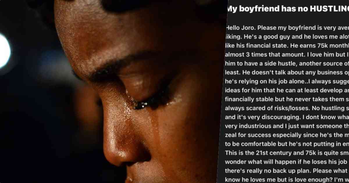 "My boyfriend has zero hustling spirit, relies on salary" - Lady earning 3X more than her man notes