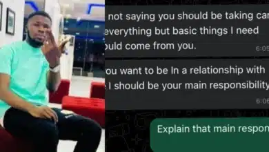 Man shares chat screenshot with over demanding lady he wanted to date