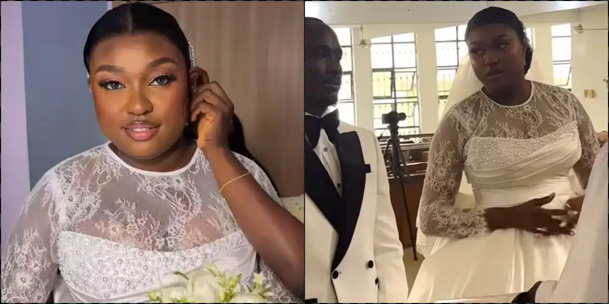 Moment pastor informs bride to remove eyelashes or forget wedding