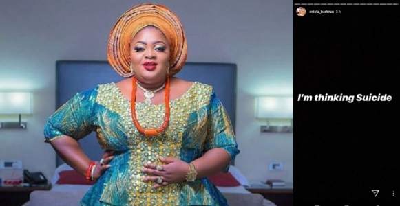 "I'm thinking of suicide" - Actress, Eniola Badmus shares disturbing post