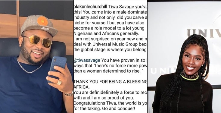 Olakunle Churchill Celebrates Tiwa Savage