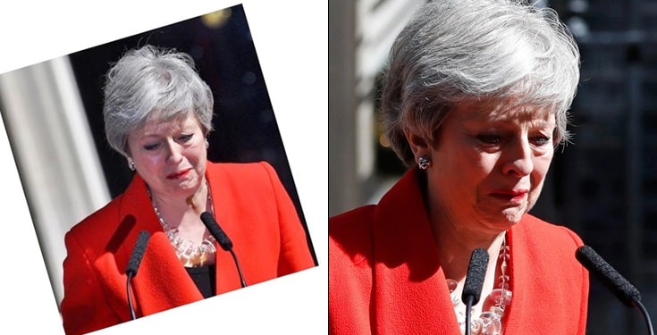 Theresa May breaks down in tears as she resigns as UK Prime Minister