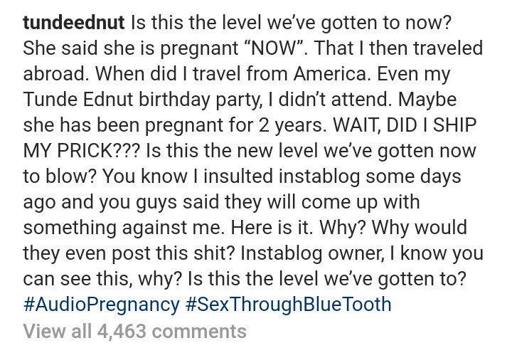 Woman calls out Tunde Ednut for raping and impregnating her