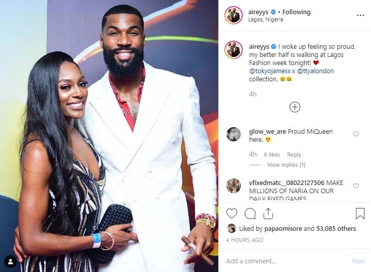 BBNaija star Mike reveals is wife will be walking at Lagos Fashion Week