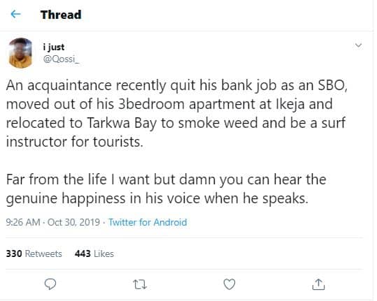 Nigerian man quits his bank job for a life by the beach side