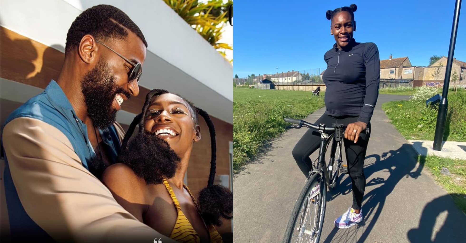 Perri, wife of BBNaija's Mike Edwards, hits the streets riding with baby bump