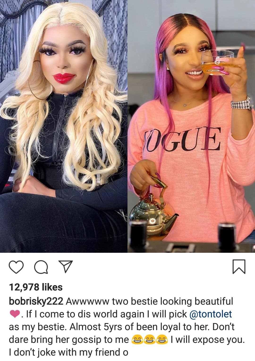 Tonto Dike Fucked Hard - See What Bobrisky Has To Say About His Best Friend, Tonto Dikeh â€“ ASK Teekay