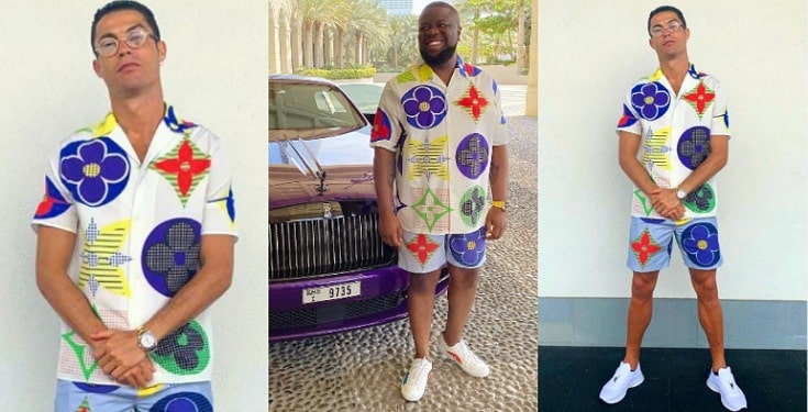 "Them don sell Hushpuppi cloth give you now now" - Nigerians react as Ronaldo wears same outfit with Hushpuppi