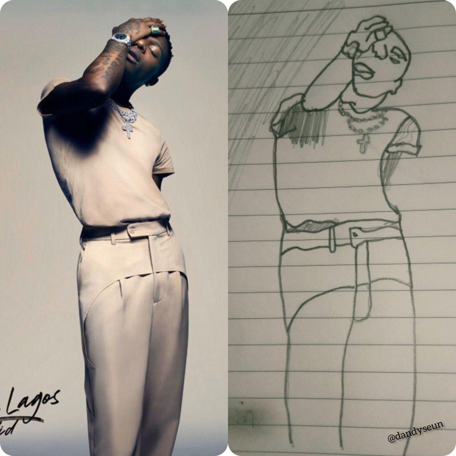 pencil sketch Made in Lagos album art