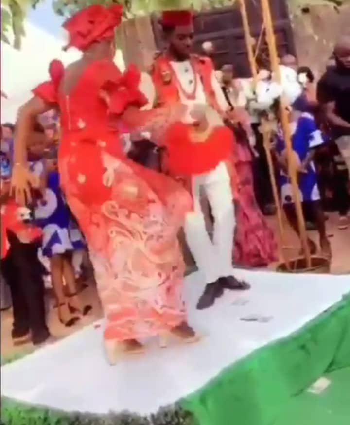 Bride goes wild on her wedding day