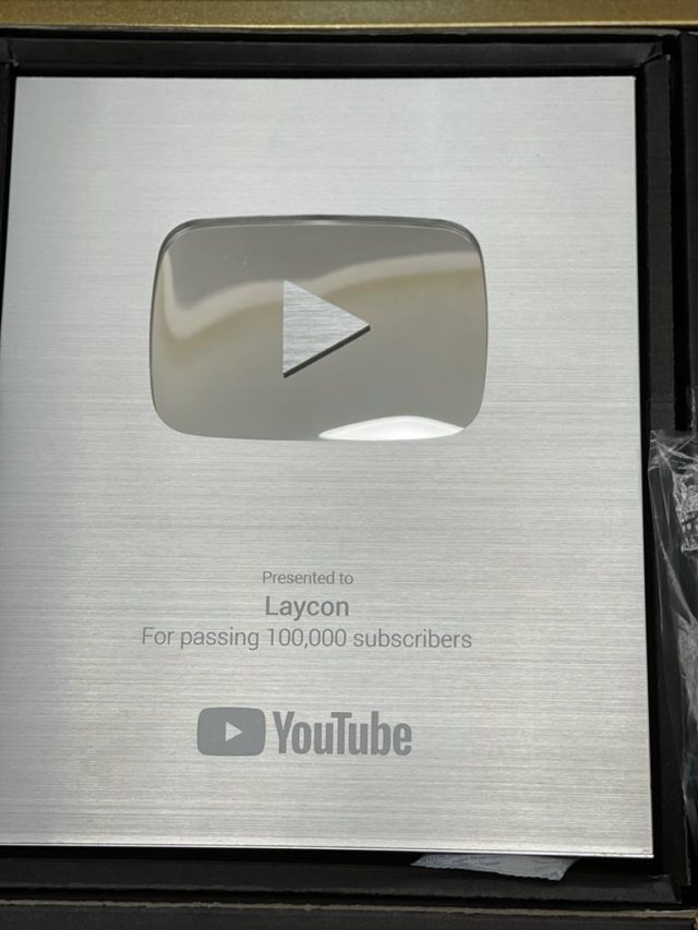 Laycon shows off plaque as he hits over 100k subscribers on YouTube