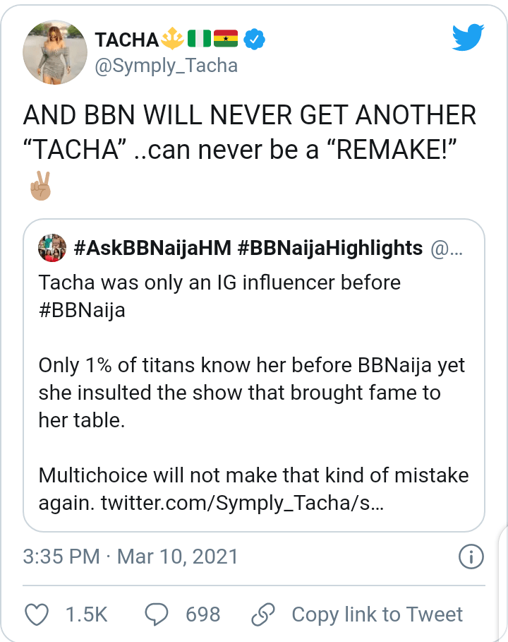 Tacha BBN Social Media