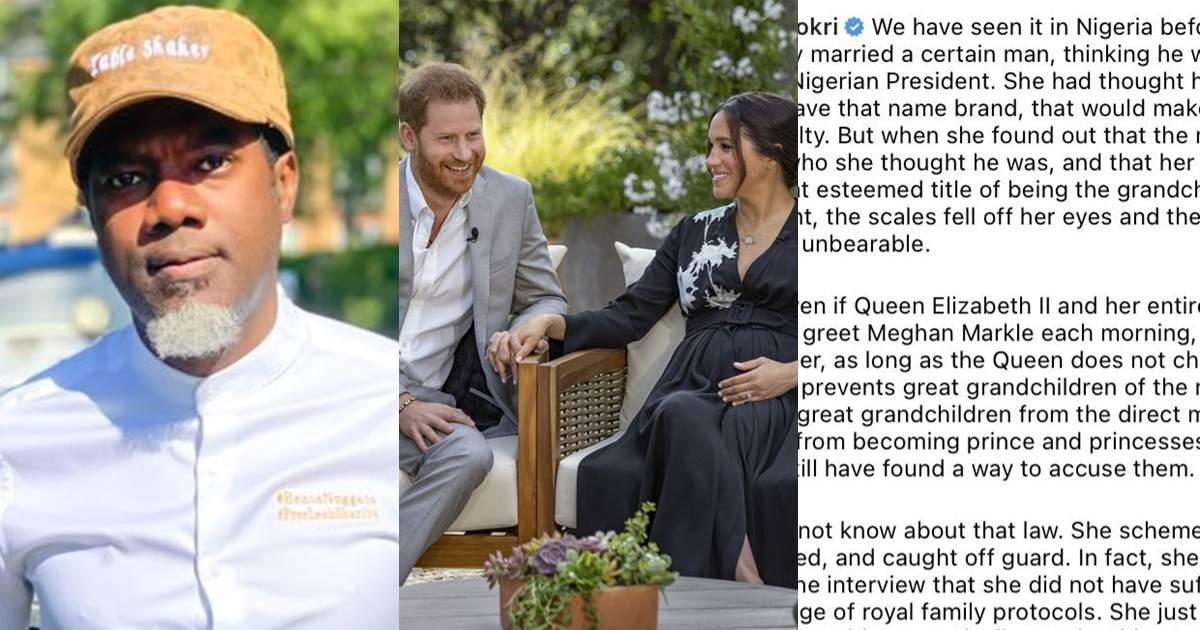 Reno Omokri Reacts To Prince Harry And Meghan Saga Relates It To A