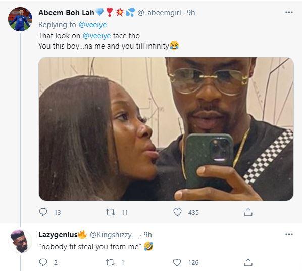 "Relationship is stressful but this one ain’t one of them" - Reactions as Vee shares loved up photo with Neo