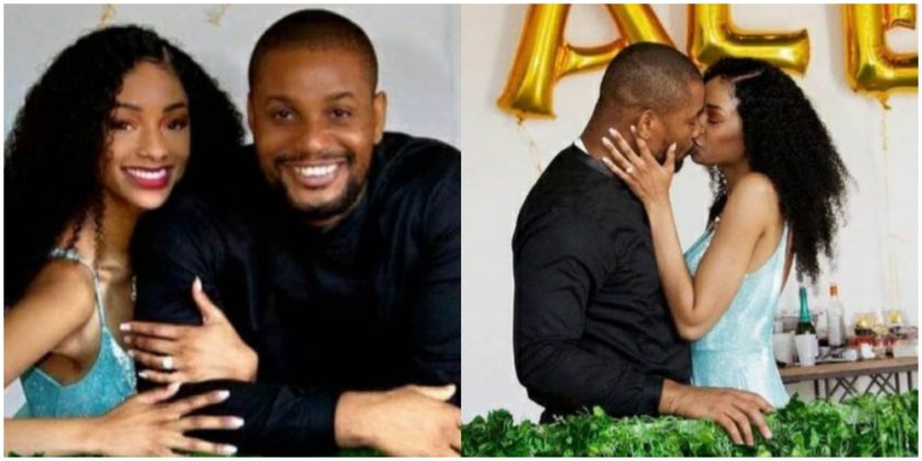 Actor, Alex Ekubo gets engaged to his girlfriend, Fancy Acholonu (Photo)