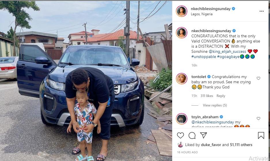 Nkechi blessing flaunts car