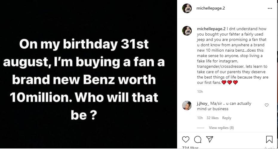 Michelle page bobrisky Birthday