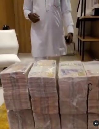 Kanayo O. Kanayo shows off stash of money meant to be ...