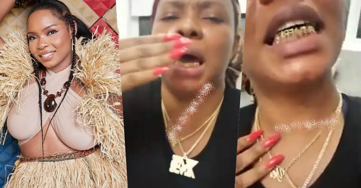 Singer, Yemi Alade laments after acquiring gold teeth grillz (Video)