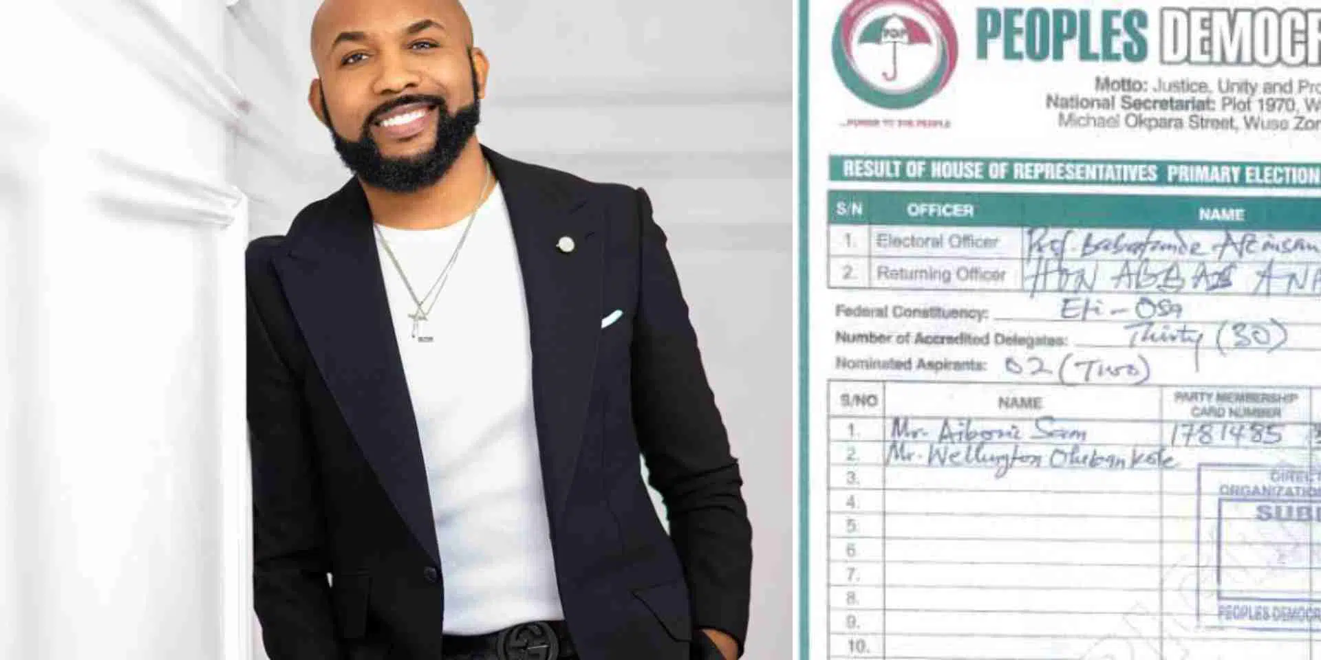 Banky W didn't reps win ticket
