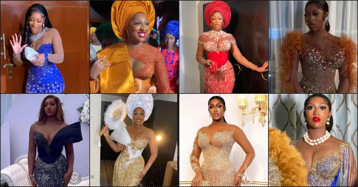 Bribe rocks 14 gorgeous dresses on her wedding day (Video)