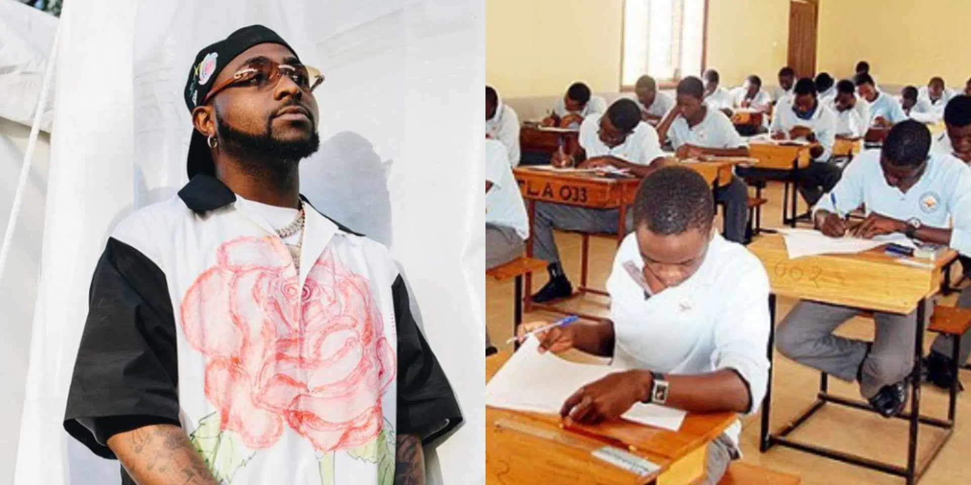 Davido goes in search of boy who scored A1 parallel in his WAEC exams but has been home since 2021