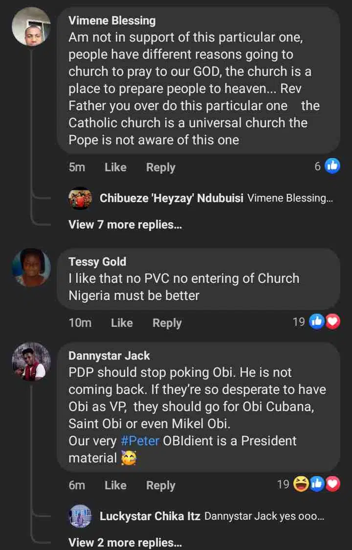 Reactions as Catholic Priest sends members without PVC home