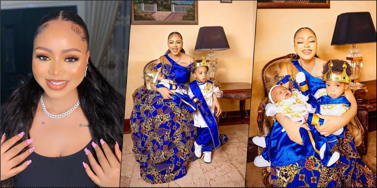 Regina Daniels counts blessings, show off adorable family