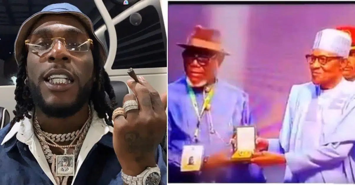 Burna Boy conferred with MFR award from President Buhari (Video)