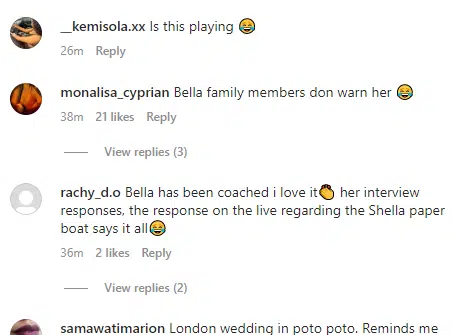 Bella and Sheggz BBNaija