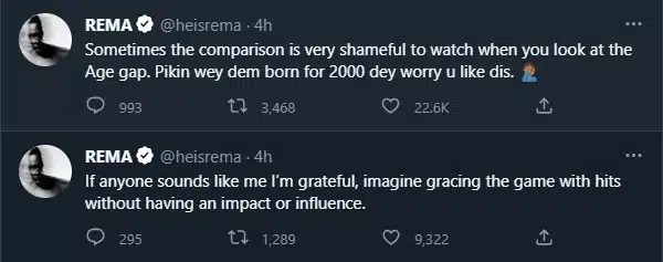 Rema throw shade