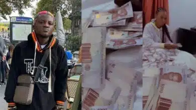 "Wahala don happen" — Portable fumes after being sprayed fake money in Port Harcourt (Video)