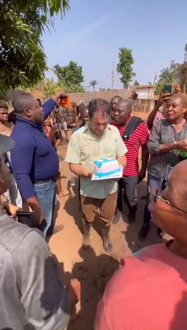 Emotional moment Caucasian man breaks down in tears following birthday prank in Asaba (Video)