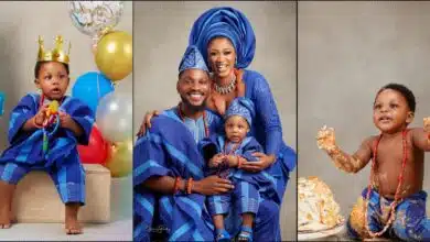 Tobi Bakre unveils son's face as he marks first birthday