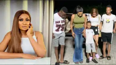 "Be happy but never hurt others in the process" — May Edochie poses with kids as she shades husband (Video)