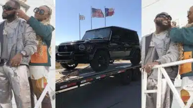 Chioma Rowland Davido G-wagon enroute Lagos