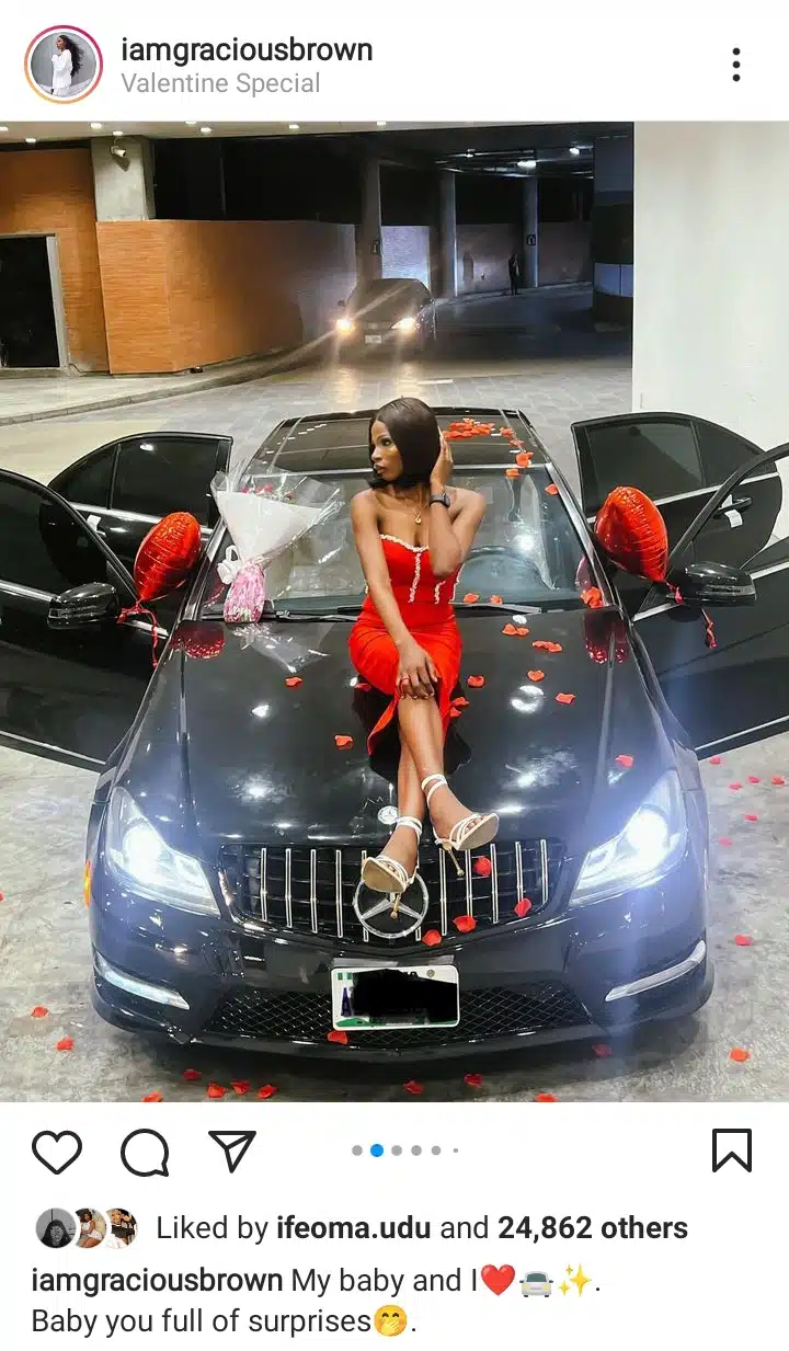 I’m a big girl wit grace- James Brown’s younger sister, Gracious flaunts car gift she received from boyfriend
