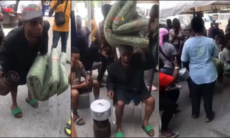 Man relocates belongings to bank amidst new Naira notes scarcity (Video)