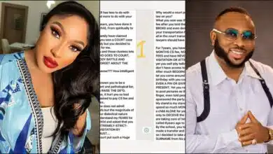 Tonto Dikeh lambasts Churchill, his mother, and Rosy Meurer over birthday note to son