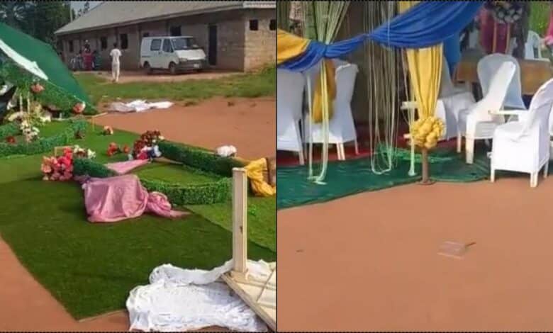 Wedding crashes in Benin as bride discovers groom is a father of seven (Video)