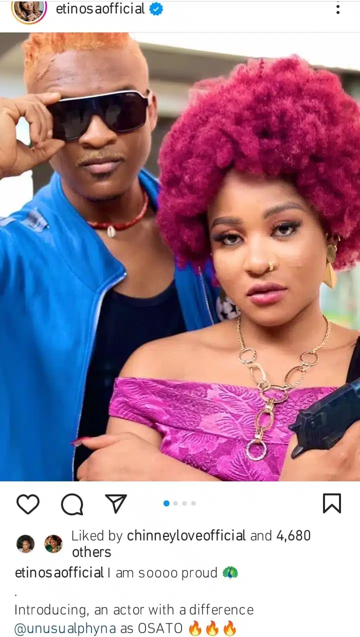 Etinosa Idemudia praises Phyna for her acting skills in new movie project