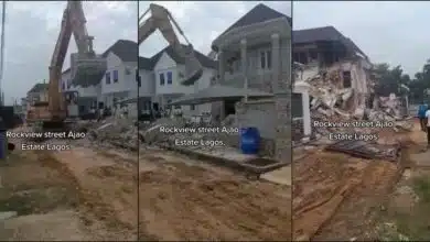 "I was in the hospital when I was called" — Woman in tears as Lagos State govt demolishes her house (Video)