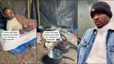 "When I make am, dem go say I forget them" — Europe-based Nigerian man living in tent shares struggle (Video)