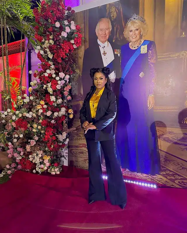 "Over sabi Nigerians" — Reactions as Phyna turns up for coronation of King Charles lll of England in Lagos