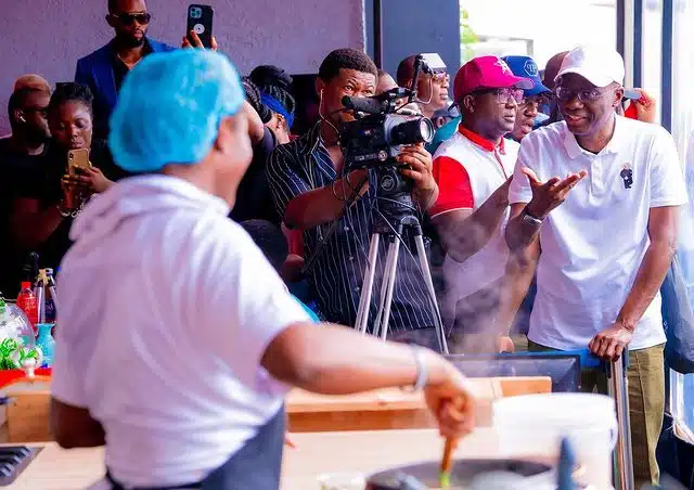 Lagos Gov. Sanwo-Olu visits Hilda Baci (Video)